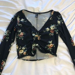 Floral Long Sleeve crop top